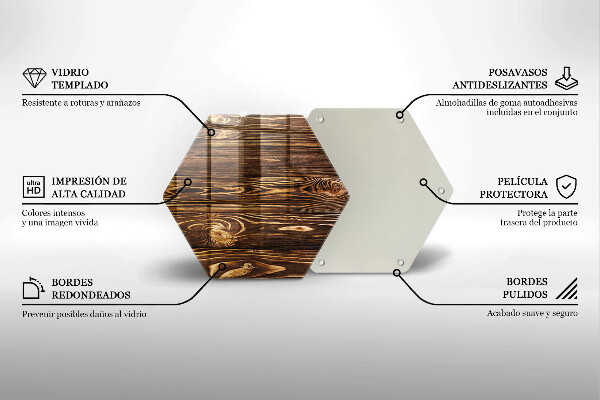 Kuchynská doska veľká zo skla Textúra dreva