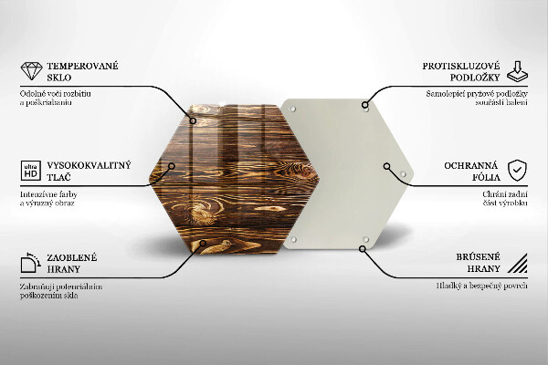 Kuchynská doska veľká zo skla Textúra dreva