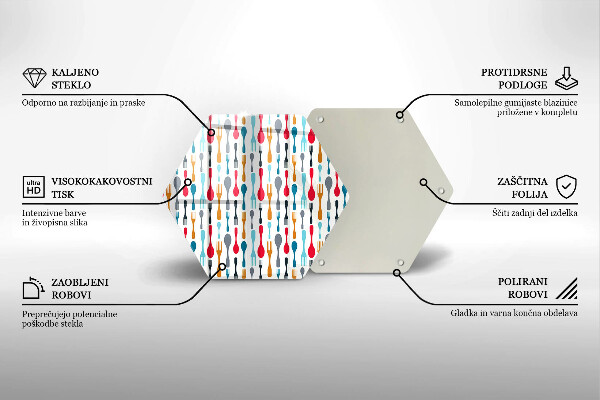Kuchynská doska veľká zo skla Ilustrácia lyžice