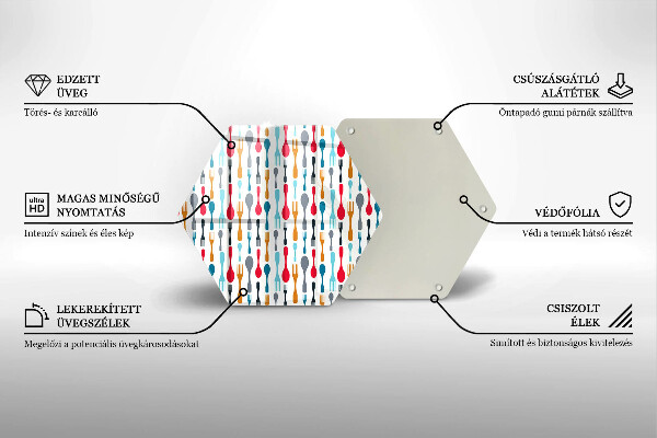 Kuchynská doska veľká zo skla Ilustrácia lyžice