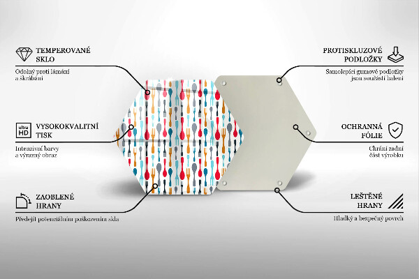Kuchynská doska veľká zo skla Ilustrácia lyžice
