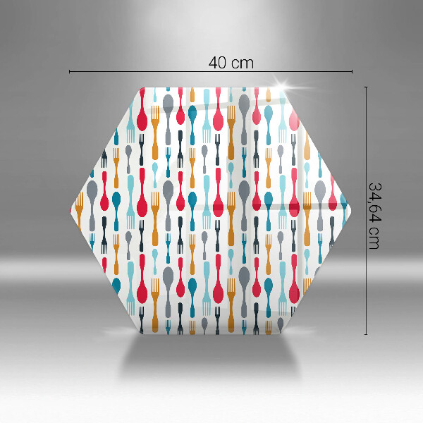 Kuchynská doska veľká zo skla Ilustrácia lyžice