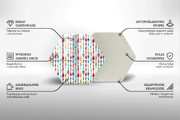 Kuchynská doska veľká zo skla Ilustrácia lyžice