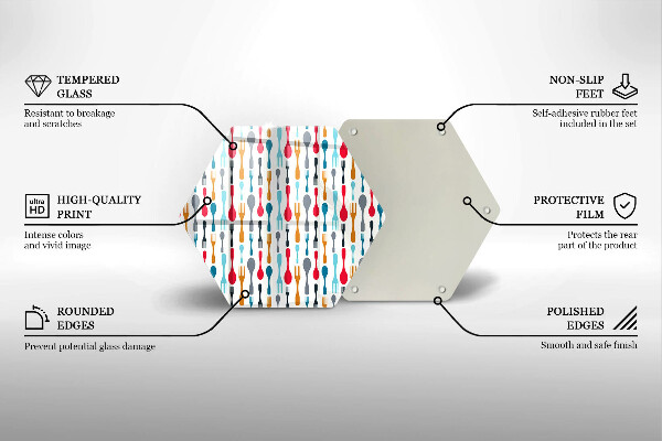 Kuchynská doska veľká zo skla Ilustrácia lyžice