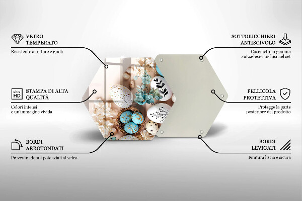 Kuchynská doska veľká zo skla Veľkonočné ozdoby