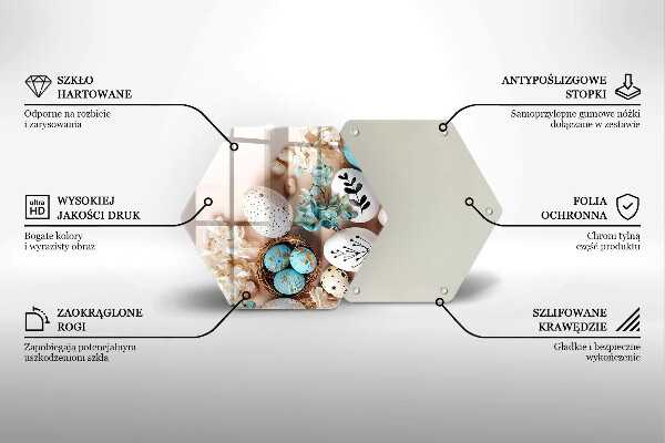 Kuchynská doska veľká zo skla Veľkonočné ozdoby