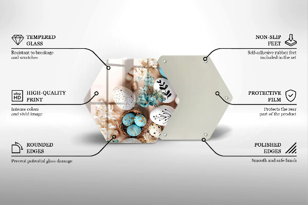 Kuchynská doska veľká zo skla Veľkonočné ozdoby