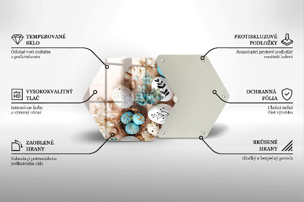 Kuchynská doska veľká zo skla Veľkonočné ozdoby