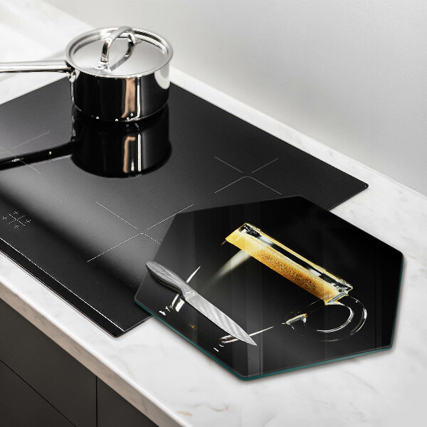 Kuchynská doska veľká zo skla Pohárik čiernej kávy