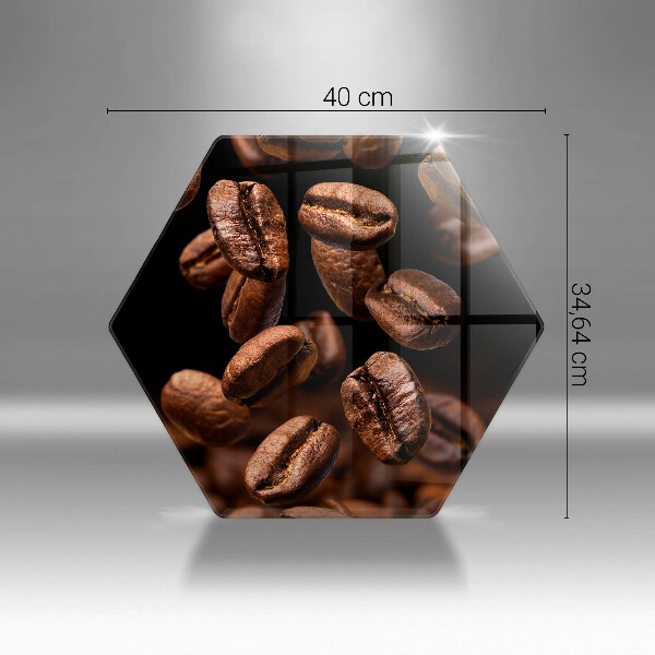 Kuchynská doska veľká zo skla Hnedé kávové zrná