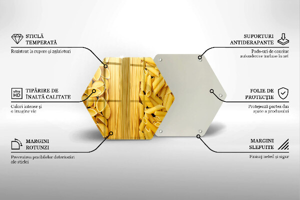 Kuchynská doska veľká zo skla Cestoviny
