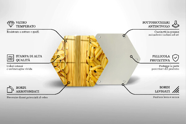 Kuchynská doska veľká zo skla Cestoviny