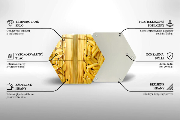 Kuchynská doska veľká zo skla Cestoviny