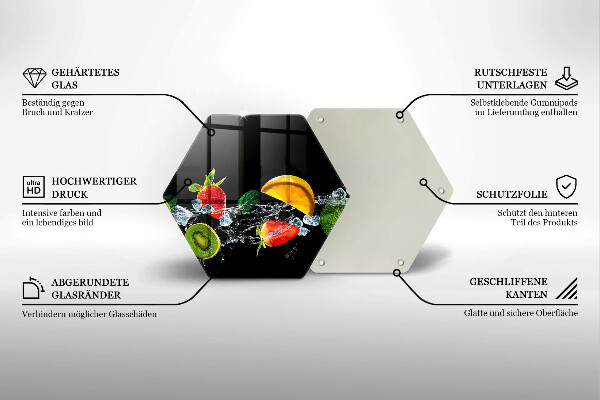 Kuchynská doska veľká zo skla Ovocie vo vode