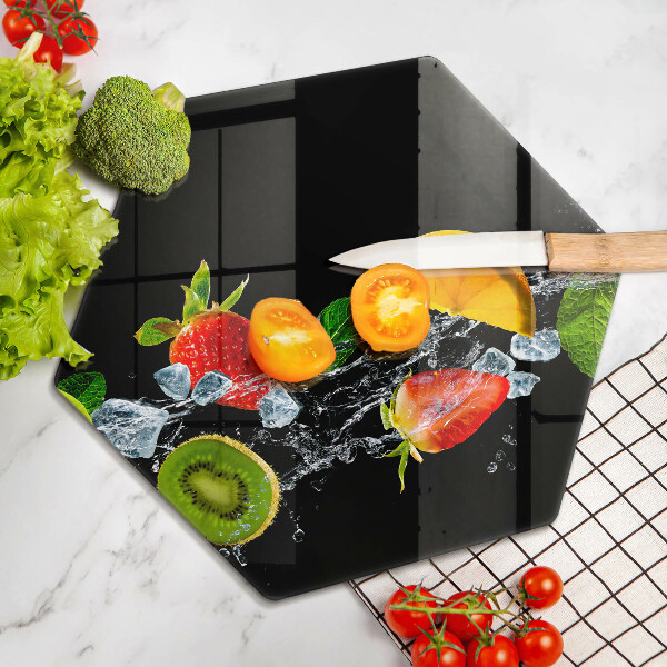 Kuchynská doska veľká zo skla Ovocie vo vode