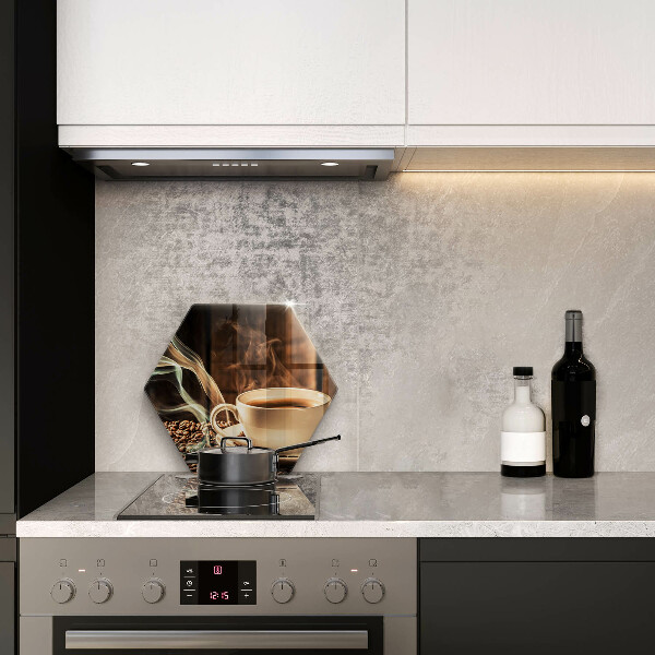 Kuchynská doska veľká zo skla Šálka a kávové zrná