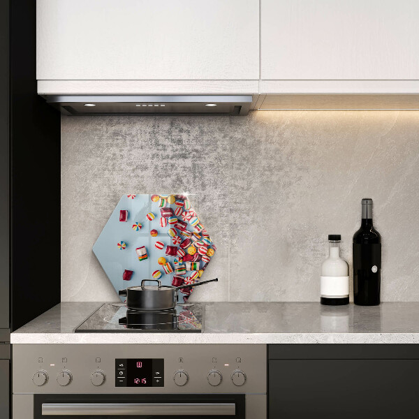 Kuchynská doska veľká zo skla Farebné cukríky