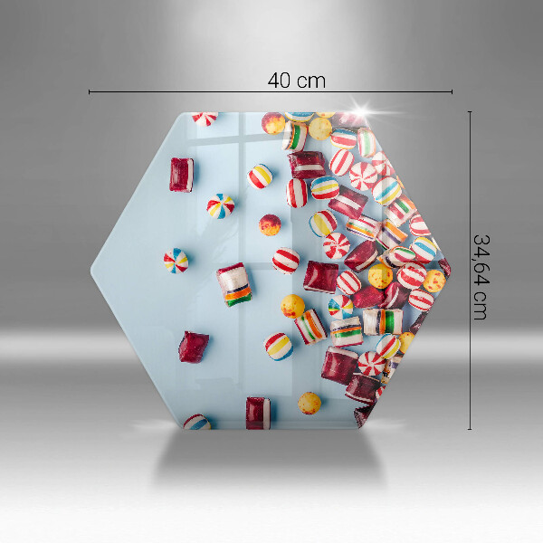 Kuchynská doska veľká zo skla Farebné cukríky