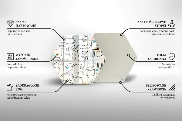 Kuchynská doska veľká zo skla Kuchynské doplnky