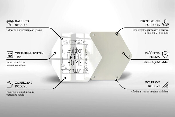 Kuchynská doska veľká zo skla Nápis veta