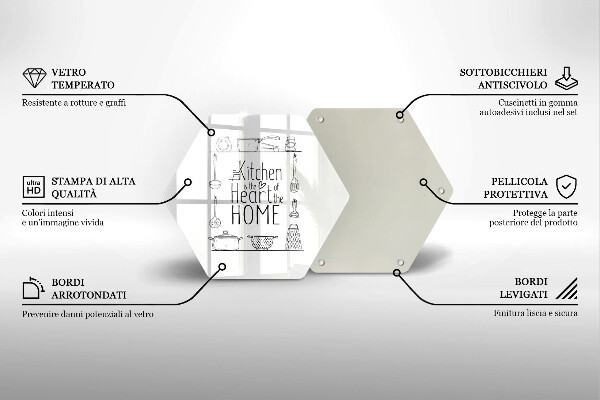 Kuchynská doska veľká zo skla Nápis veta