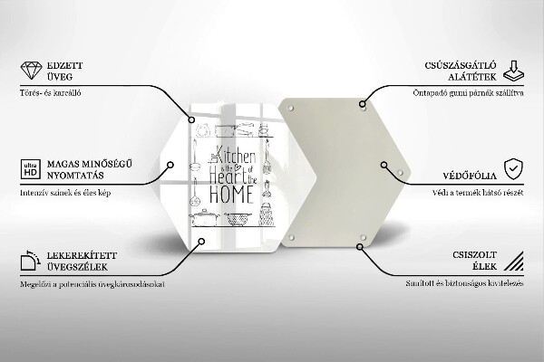 Kuchynská doska veľká zo skla Nápis veta