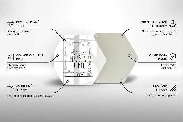 Kuchynská doska veľká zo skla Nápis veta