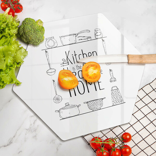 Kuchynská doska veľká zo skla Nápis veta