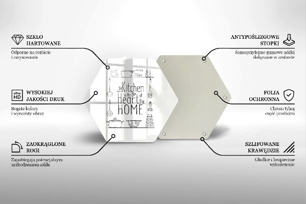 Kuchynská doska veľká zo skla Nápis veta