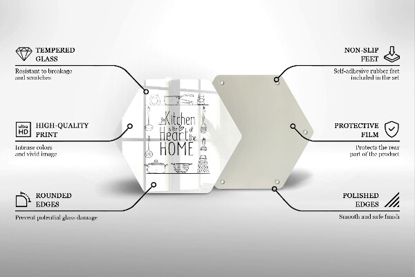 Kuchynská doska veľká zo skla Nápis veta