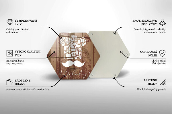 Kuchynská doska veľká zo skla I like cooking