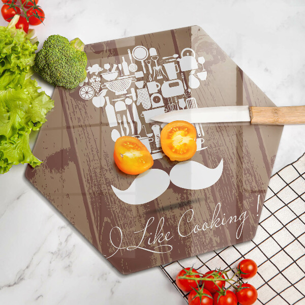 Kuchynská doska veľká zo skla I like cooking