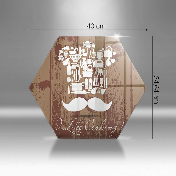 Kuchynská doska veľká zo skla I like cooking