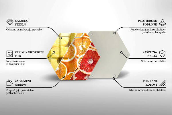 Kuchynská doska veľká zo skla Farebné ovocie