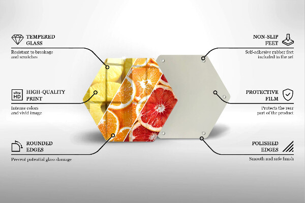 Kuchynská doska veľká zo skla Farebné ovocie
