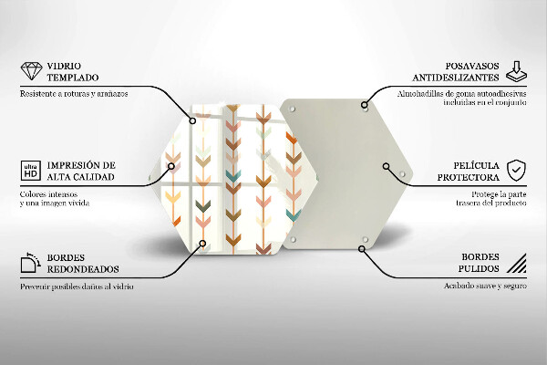Kuchynská doska veľká zo skla Geometrické prvky