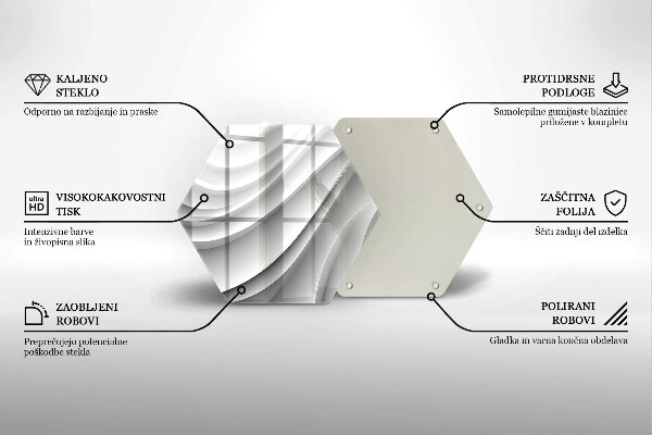 Kuchynská doska veľká zo skla Geometrické čiary