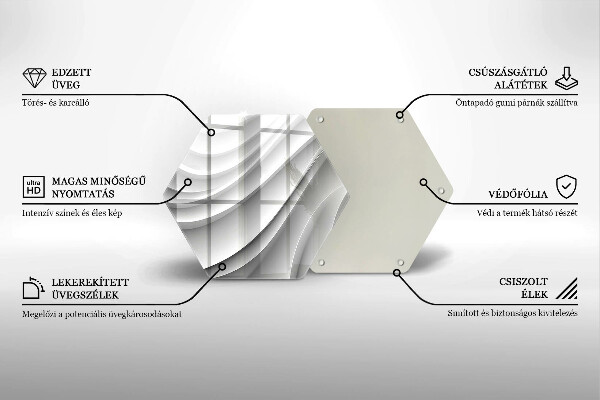 Kuchynská doska veľká zo skla Geometrické čiary