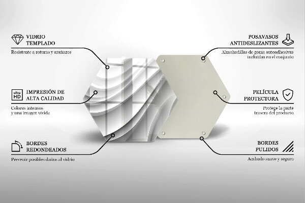 Kuchynská doska veľká zo skla Geometrické čiary
