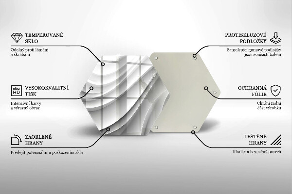 Kuchynská doska veľká zo skla Geometrické čiary