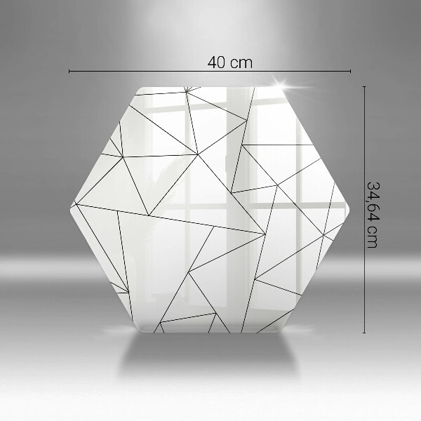 Kuchynská doska veľká zo skla Biele trojuholníky