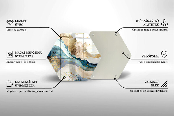 Kuchynská doska veľká zo skla Farebný mramor