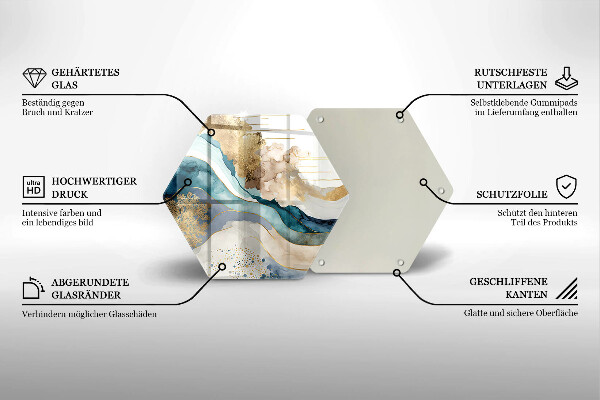 Kuchynská doska veľká zo skla Farebný mramor
