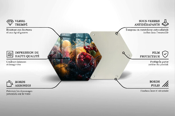 Kuchynská doska veľká zo skla Ovocie vo vode