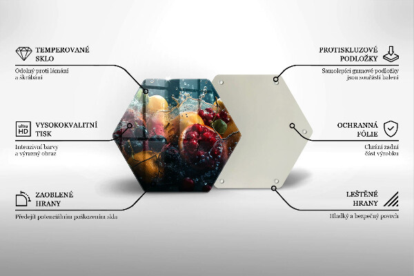 Kuchynská doska veľká zo skla Ovocie vo vode