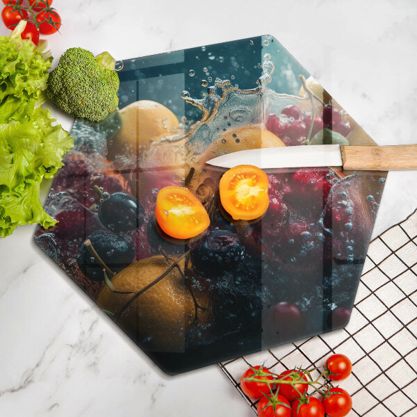 Kuchynská doska veľká zo skla Ovocie vo vode