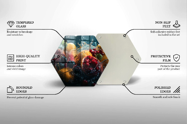 Kuchynská doska veľká zo skla Ovocie vo vode