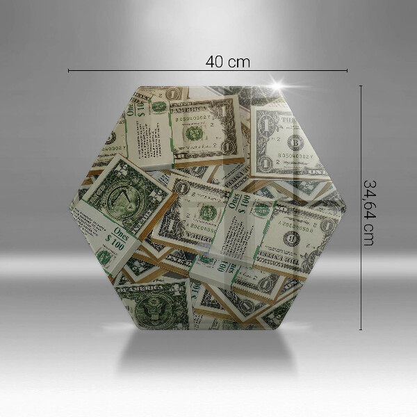 Kuchynská doska veľká zo skla Peniaze doláre