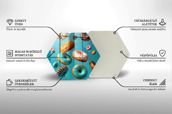 Kuchynská doska veľká zo skla Farebné šišky