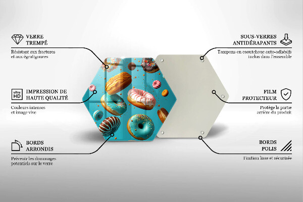 Kuchynská doska veľká zo skla Farebné šišky